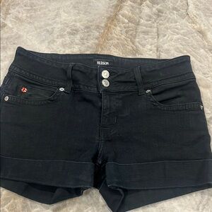 Hudson black denim cuffed jean shorts